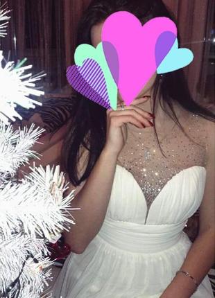 Вечернее,выпускное,свадебное белое платье3 фото