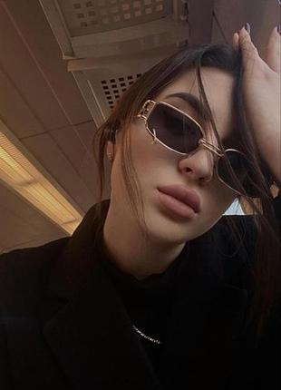 Очки с пирсингом, с кольцом, коричневые