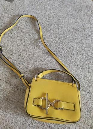 Маленькая желтая сумочка через плечо, m&amp;s