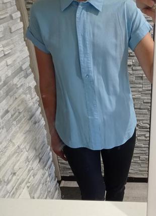Голубая рубашка на пуговицах удлиненная baon