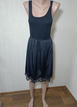 Подъюбник черный. нижня юбка. під'юбник чорний . нижняя юбка подъюбник с кружевом мини черный