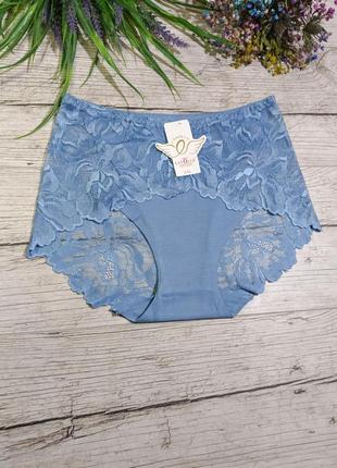 Трусики високі з бавовни з мереживом 🤎🤍🖤🩵💜🌕