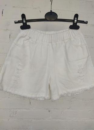 Zara шорты коттон белые 4