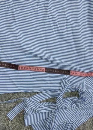 Оригинальная блузка на плече кофта на рукавах бантики, блузка в полоску7 фото