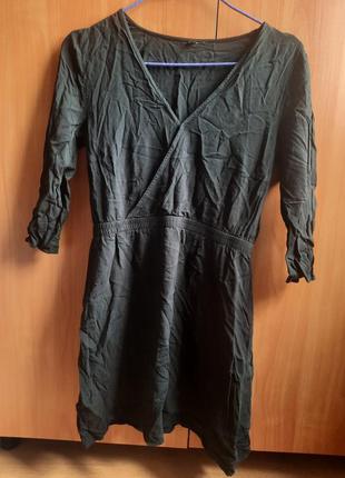 Базовое черное платье сарафан платье на резинке на запах1 фото