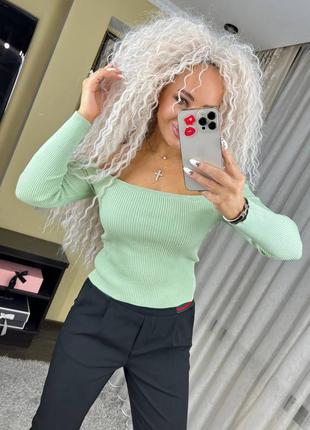 Женская кофта топ с открытыми плечами и длинным рукавом6 фото