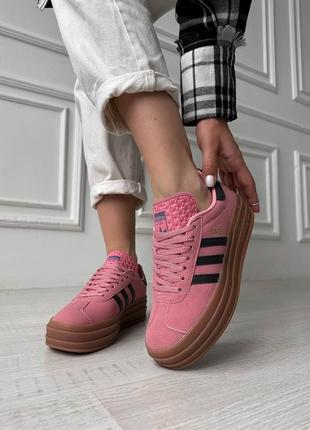 Женские кроссовки adidas gazelle pink10 фото