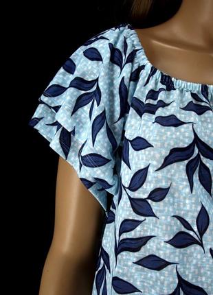 Красивая блузка "george " с растительным принтом. размер uk18/ eur46.3 фото