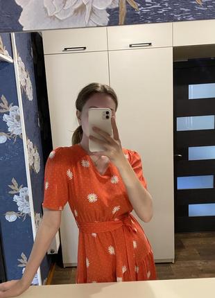 Сукня помаранчева у ромашку2 фото