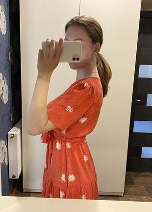 Сукня помаранчева у ромашку3 фото