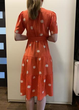 Сукня помаранчева у ромашку6 фото