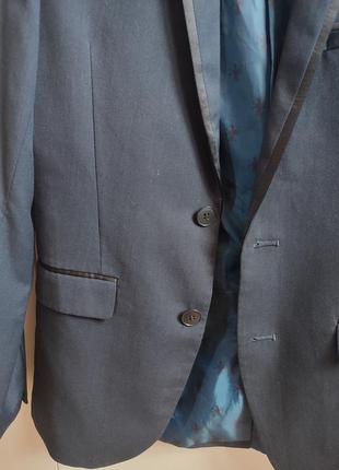 Класичний приталений піджак темно-синій2 фото