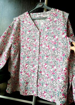 Шикарная, новая, оригинальная рубашка. блуза цветы. damart5 фото