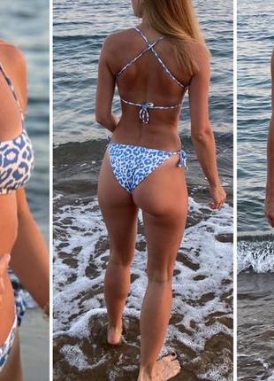 Купальник calzedonia xs блакитний білий