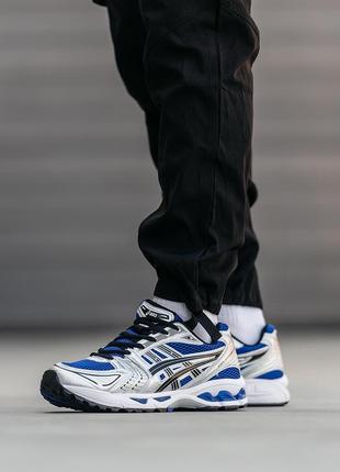 Мужские кроссовки asics gel-kayano 14 silver blue black1 фото