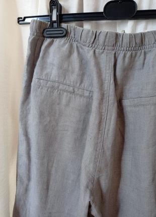 Серые льняные брюки база / базовые летние брюки6 фото