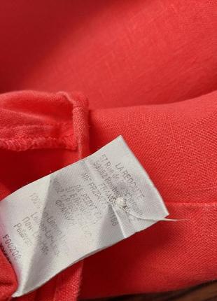 Дуже класна натуральна лляна французська блузка безрукавка la redoute з перламутровими гудзиками8 фото