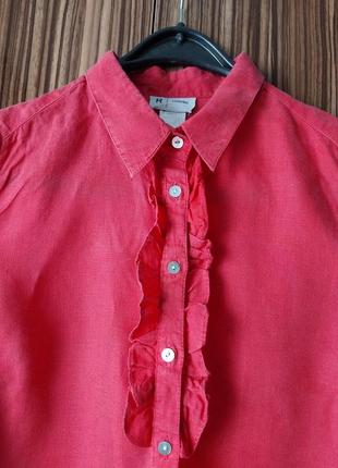 Дуже класна натуральна лляна французська блузка безрукавка la redoute з перламутровими гудзиками4 фото