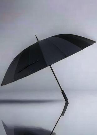 Комфортный проводник: мужской зонт 24 спицы, полуавтомат с прорезиненной ручкой.4 фото