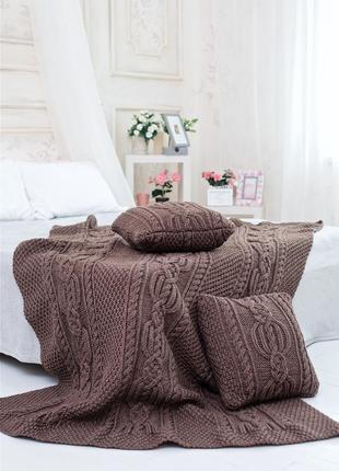 Шикарный в ⁇ язаный плед-покрывало ручной работы.150x220см.