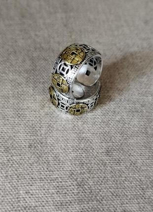 Мужское безразмерное кольцо стариные монеты кольцо на удачу4 фото