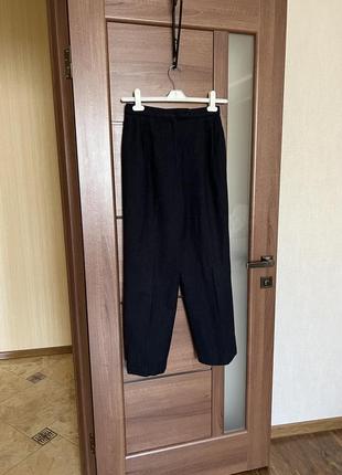Классические тёмно-синие шерстяные брюки на подкладки размер m2 фото