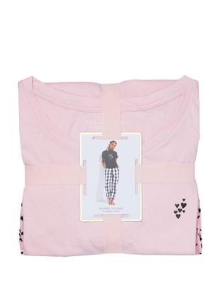 Женская пижама victorias secret розовая в сердцах виктория сикрет4 фото
