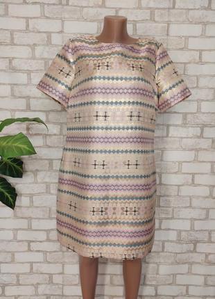 Фирменное нарядное платье миди в орнамент с переливами, размер 2хл