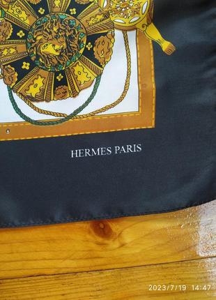 Платок платок платок косынка с надписью hermes paris4 фото