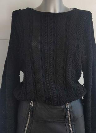 Ажурний светр massimo dutti чорного кольору