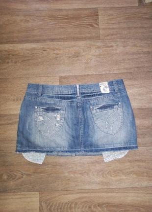 Крутая фирменная джинсовая юбка vintage denim2 фото