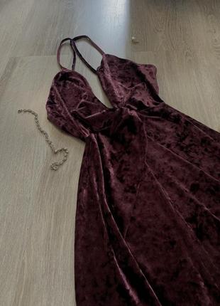 Велюрове плаття сукня на бретельках зара zara3 фото