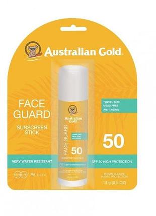 Солнцезащитный стик для лица australian gold face guard sunscreen stick spf50