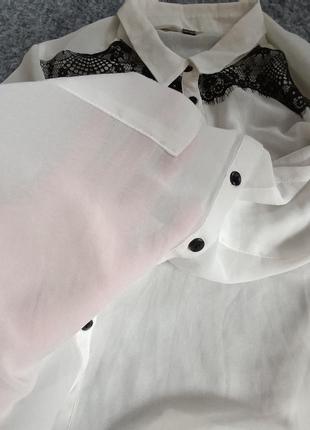 Блуза белая с черным кружевом pimkie5 фото