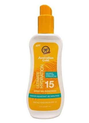 Сонцезахисний спрей-гель australian gold ultimate hydration spray gel spf15