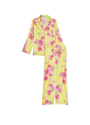 Victoria ́s victorias secret віктория сикрет сатинова піжама, костюм для сну satin long pajama set3 фото