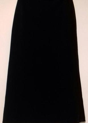 Юбка нарядная черная длинная велюр бархат размер l7 фото