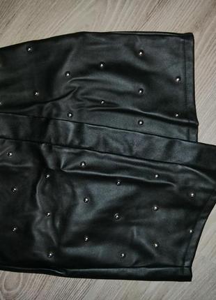 Стильная юбка из эко кожи