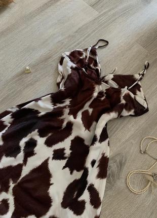 Платье с принтом коровки, мини облегающее платье primark3 фото