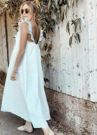 Біла довга котонова сукня плаття сарафан h&m1 фото