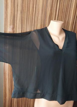 Модная шифоновая лёгкая широкая обьёмная прямая оверсайз блузка zara6 фото