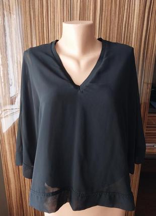 Модная шифоновая лёгкая широкая обьёмная прямая оверсайз блузка zara5 фото