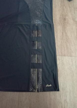 🌹🌹pixola стильное женское платье туника черное с отделкой 48-50 польша 🌹🌹6 фото