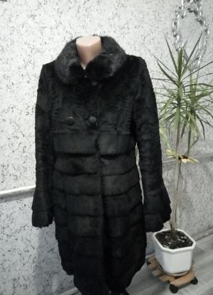 Акція на добу! шуба з хутра бобрик з норковим коміром.