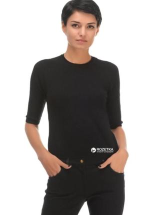 Чёрная фактурная футболка с длинным рукавом zara1 фото
