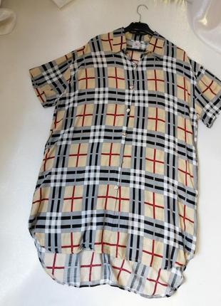 Платье рубашка туника из натуральной ткани штапель8 фото