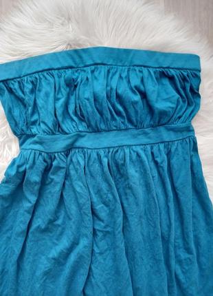 Сарафан на резинці, синє платтячко без бретель3 фото