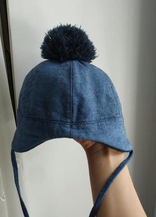 Зимняя шапка с ушками для мальчика 12-184 фото