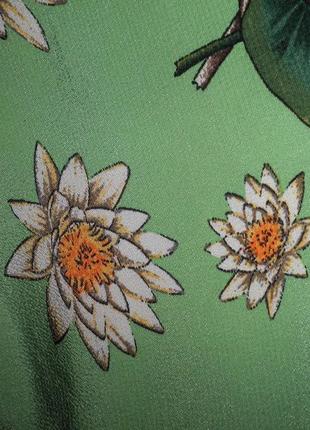 Изысканый платок лотусы 100% шелк крепдешин vip company шов роуль 138х65см швейцария7 фото