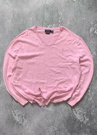 Polo ralph lauren l поло ральф лаурен свитер свитшот джемпер реглан в вырез розовый классический